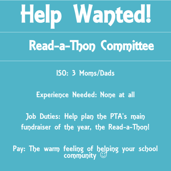 Volunteers needed for Read-a-Thon Committee!